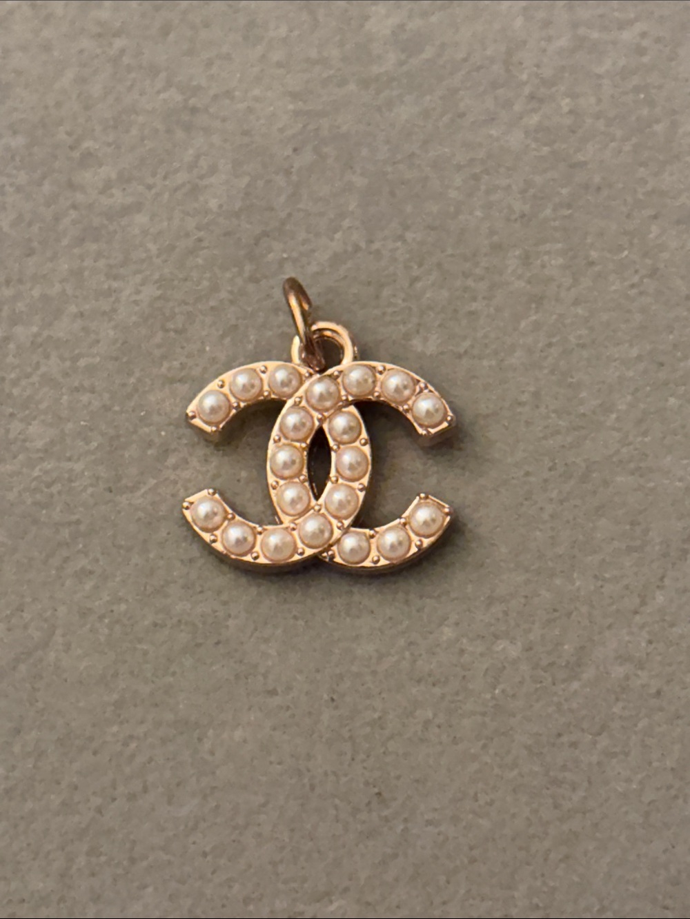 Pearl-Accented Interlocking Heart Pendant Necklace in Rose Gold Tone